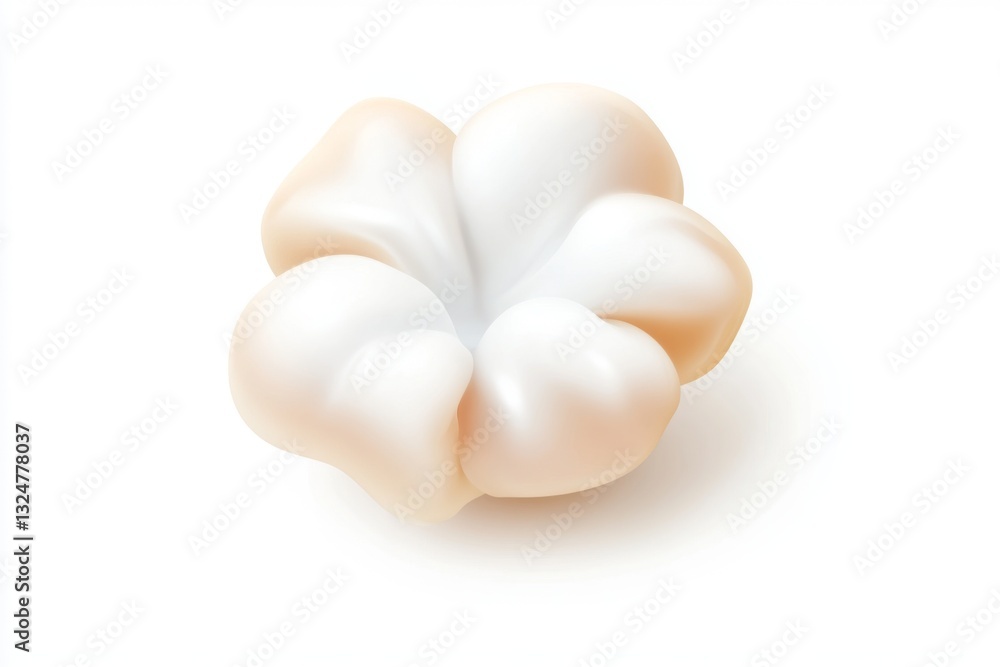 Popcorn Delight: A single, fluffy piece of popcorn, freshly popped and perfectly shaped. Popcorn Delight: A single, fluffy piece of popcorn, freshly popped and perfectly shaped.