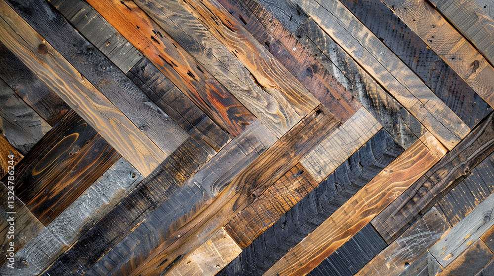 Flat lay of reclaimed ship wood, weathered and aged texture, deep rustic brown and gray tones Flat lay of reclaimed ship wood, weathered and aged texture, deep rustic brown and gray tones