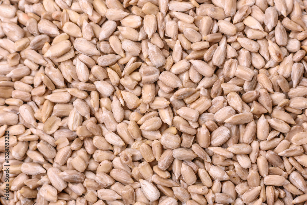 Peeled sunflower seeds in a bowl, an ingredient for making vegetarian food Peeled sunflower seeds in a bowl, an ingredient for making vegetarian food