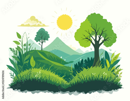 Green Living and Sustainability Vector Art