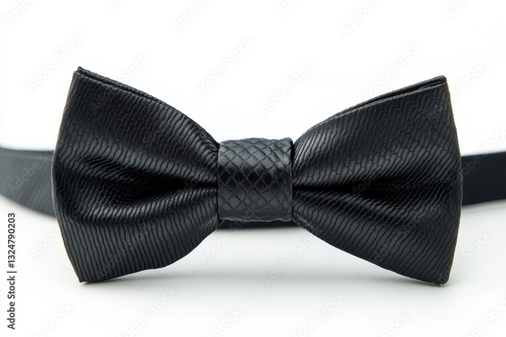 Luxury black bow tie for formal occasions on a clean white background Luxury black bow tie for formal occasions on a clean white background