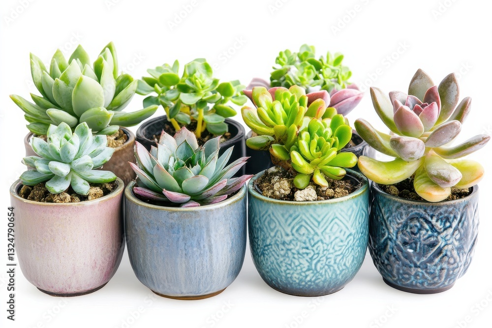 Stylish potted succulents create modern home decor aesthetic Stylish potted succulents create modern home decor aesthetic
