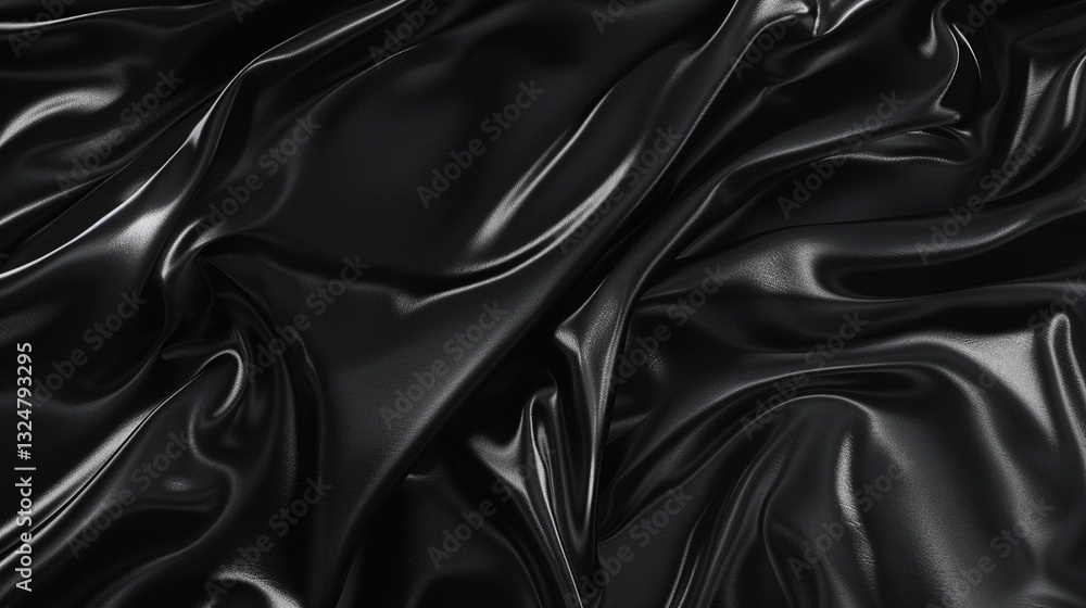 Obraz premium Flat lay of dark ebony wood, ultra-smooth surface, luxurious deep black wood grain