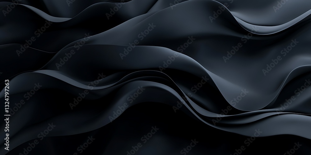 Fototapeta premium Dark, flowing fabric waves abstract