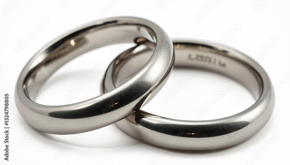 Close-up illustration of two silver wedding bands interlocked on transparent background. Shiny rings symbolise couple unity, marriage, love, bond. Modern design template for invitation cards. Rings Close-up illustration of two silver wedding bands interlocked on transparent background. Shiny rings symbolise couple unity, marriage, love, bond. Modern design template for invitation cards. Rings