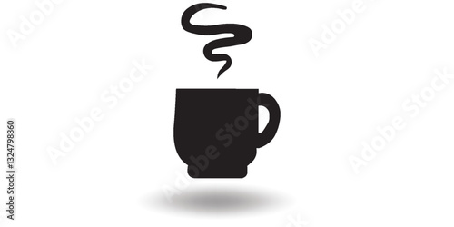 coffee cup. coffee and tea cups. Hot drink icon. Disposable cup. Coffee cup with steam. Flat style.
