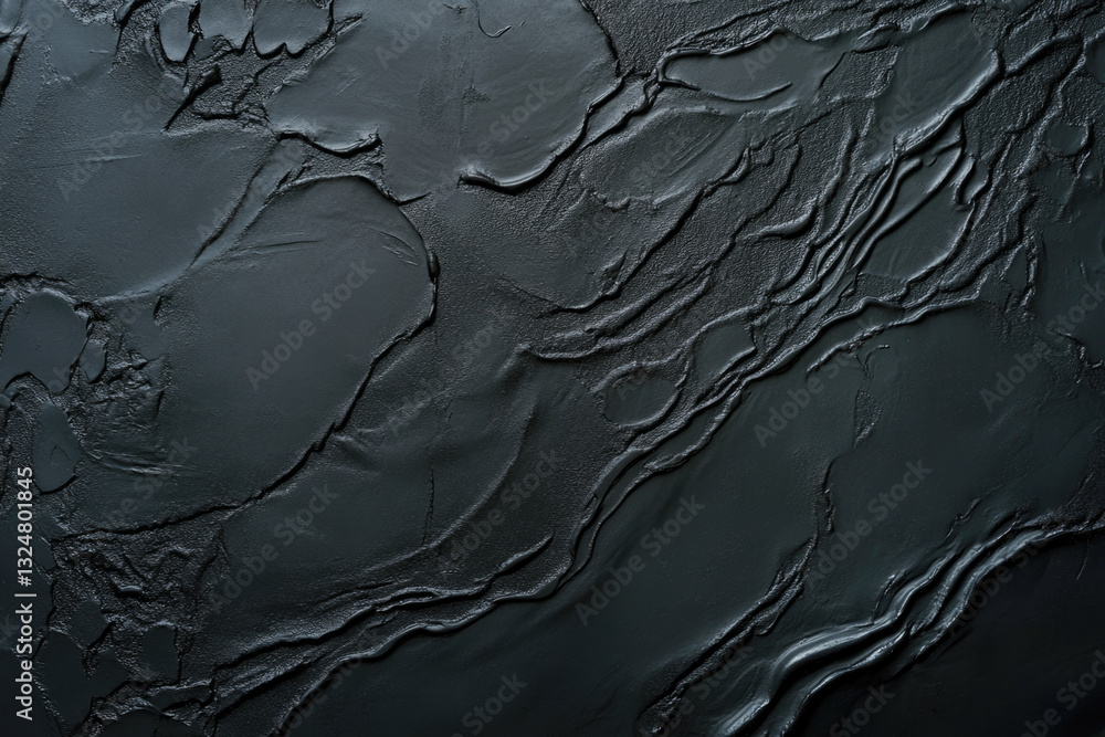 Dark textured abstract surface with organic patterns and wave-like ridges Dark textured abstract surface with organic patterns and wave-like ridges