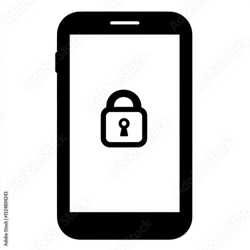 Obraz na płótnie Icon of lock on smart phone screen. Security. Confidential. Protection. w salonie