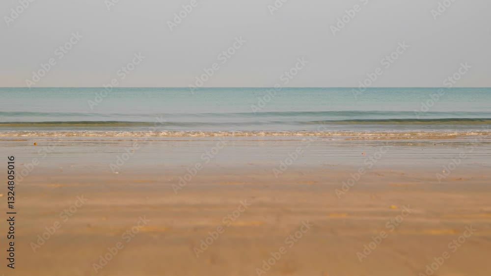 A Serene Beach Landscape with Calm Waters Perfect for Relaxation and Mindfulness Enjoyment A Serene Beach Landscape with Calm Waters Perfect for Relaxation and Mindfulness Enjoyment