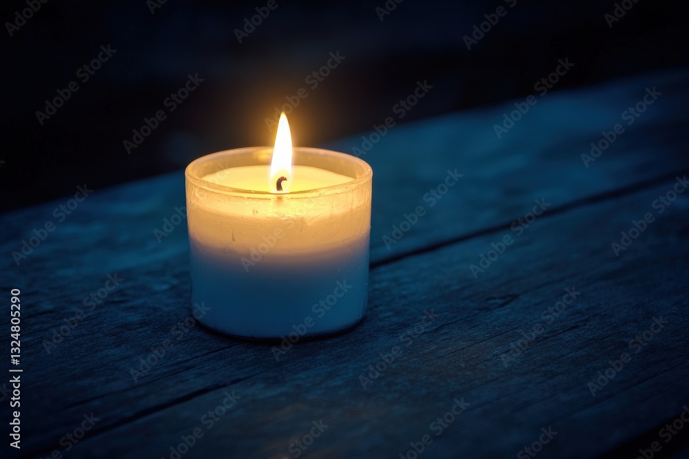 Flickering candlelight illuminates a serene space in the darkness of night creating a peaceful ambiance Generative AI Flickering candlelight illuminates a serene space in the darkness of night creating a peaceful ambiance Generative AI