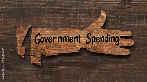 Government Spending Wooden Hand Cutout Image