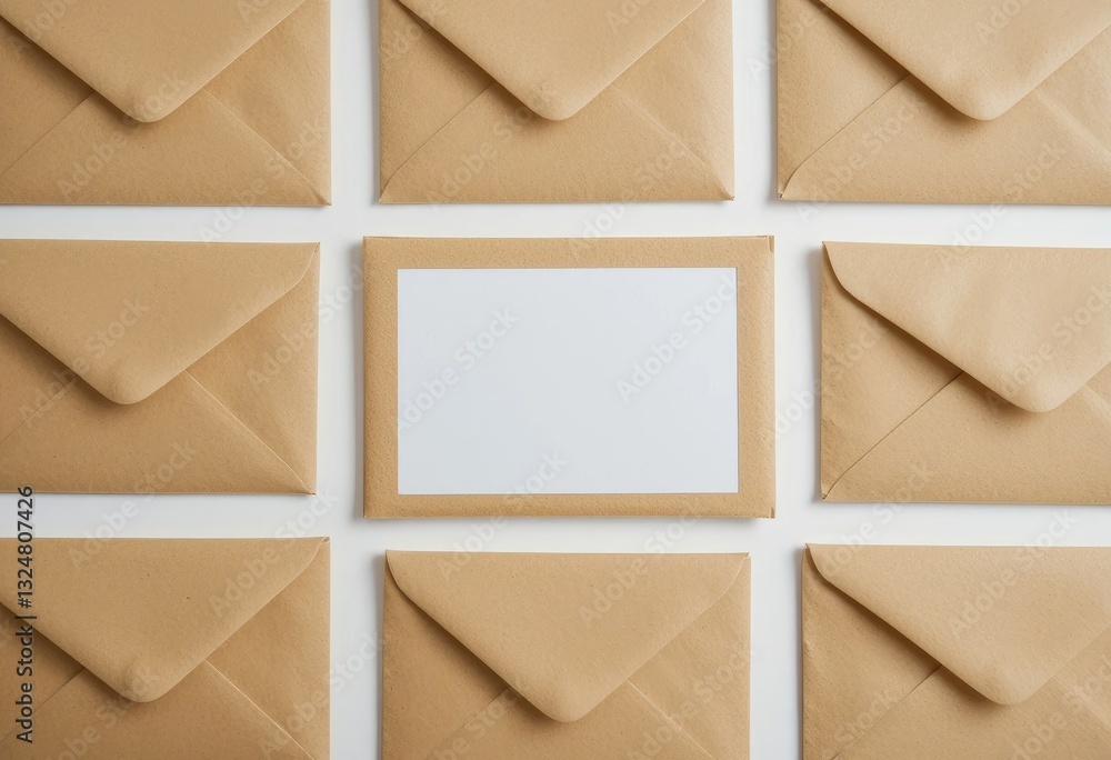 Envelopes Arranged with Blank Card for Custom Message or Invitation Envelopes Arranged with Blank Card for Custom Message or Invitation