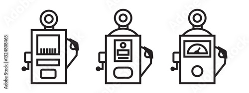 Fuel pump icon. Gas station icon set 