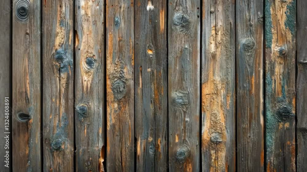 Weathered wooden wall with rustic texture and natural grain patterns Weathered wooden wall with rustic texture and natural grain patterns