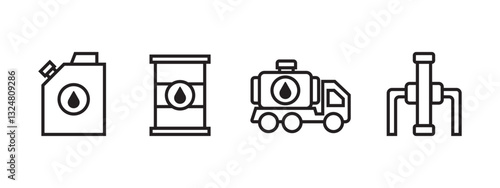 Oil industry icons set