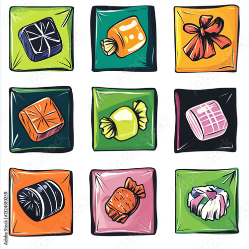 Assorted Colorful Candies Still Life [with spaces]