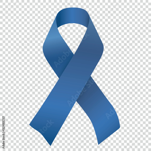 Vector blue ribbon symbol isolated for Colon Cancer Awareness campaign