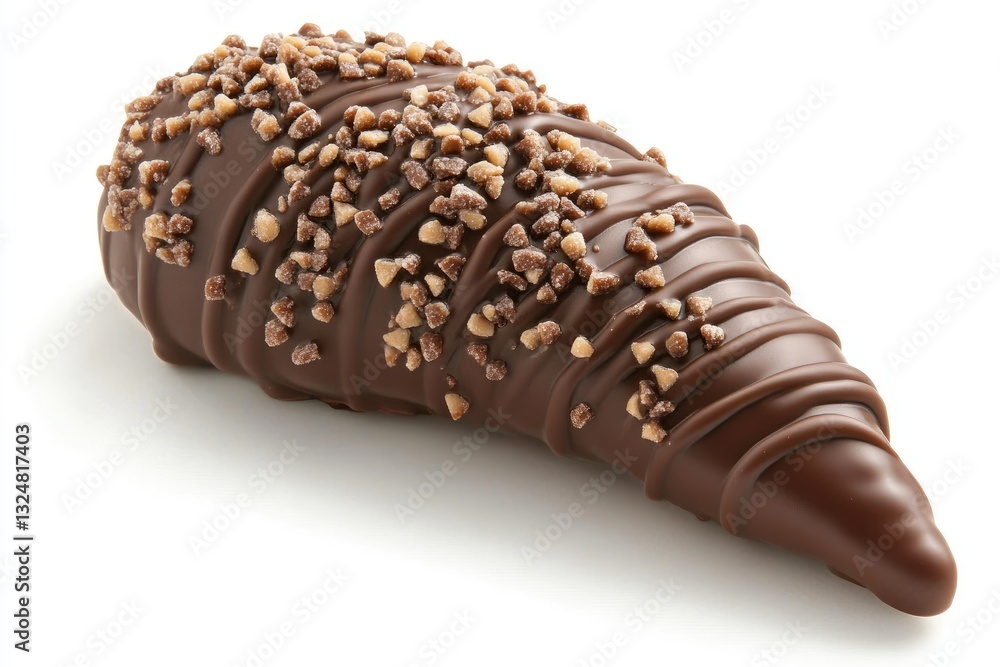 Dark chocolate treat, coated in chocolate, topped with nuts Dark chocolate treat, coated in chocolate, topped with nuts