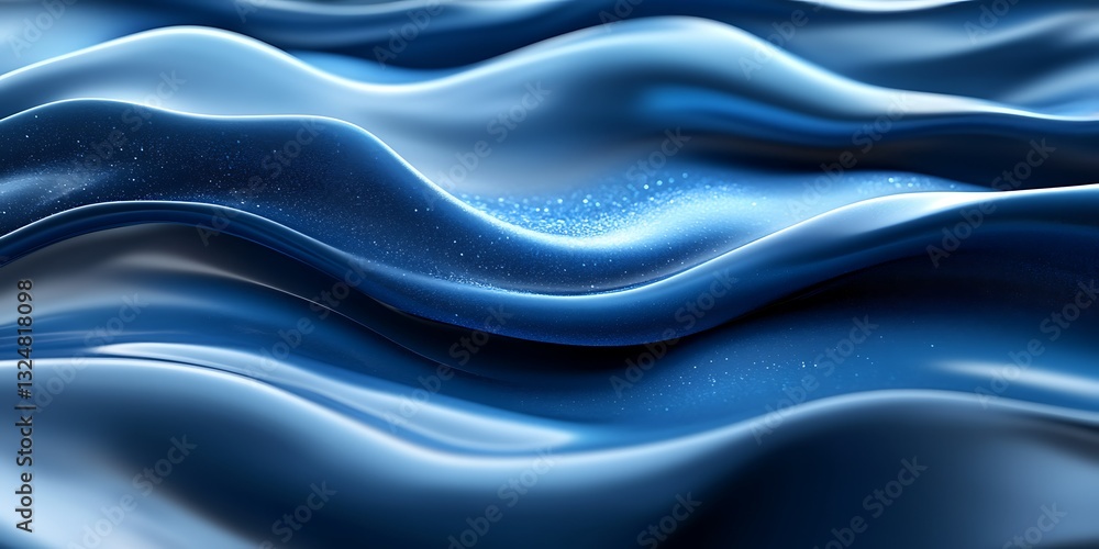 Obraz premium Blue Liquid Waves Abstract Background (1)