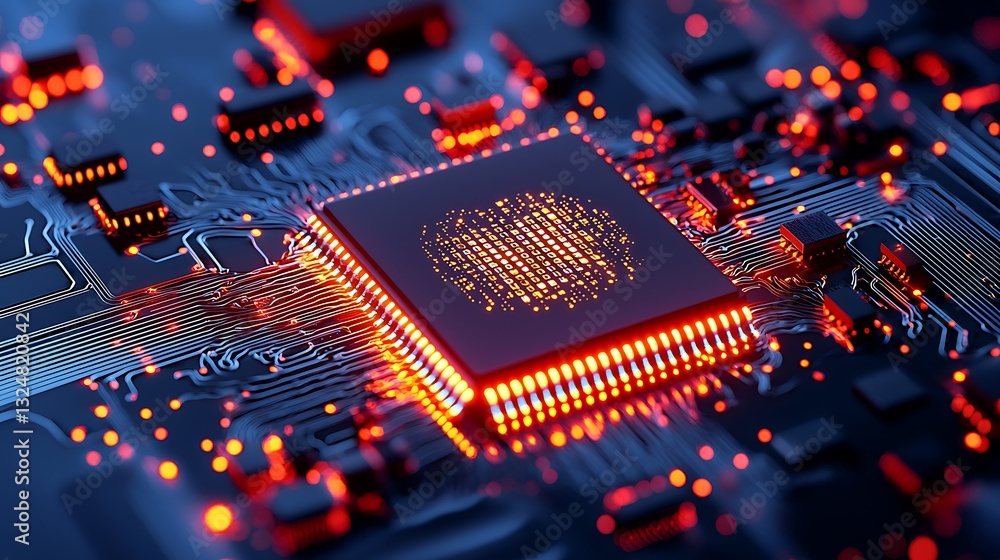 HighTech Circuit Board CPU Closeup