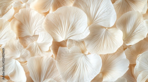 Close-up of delicate cream-colored petals, perfect for backgrounds, wedding invitations, or showcasing the beauty and texture of flowers.