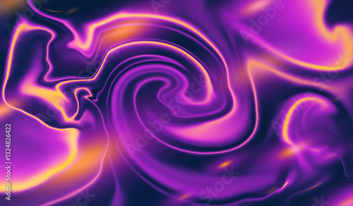 Photography Abstract purple background with yellow swirling lines, light noise