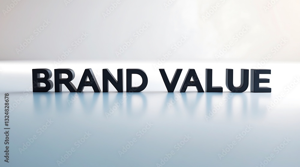 Black letters spell out brand value against a pale background Black letters spell out brand value against a pale background