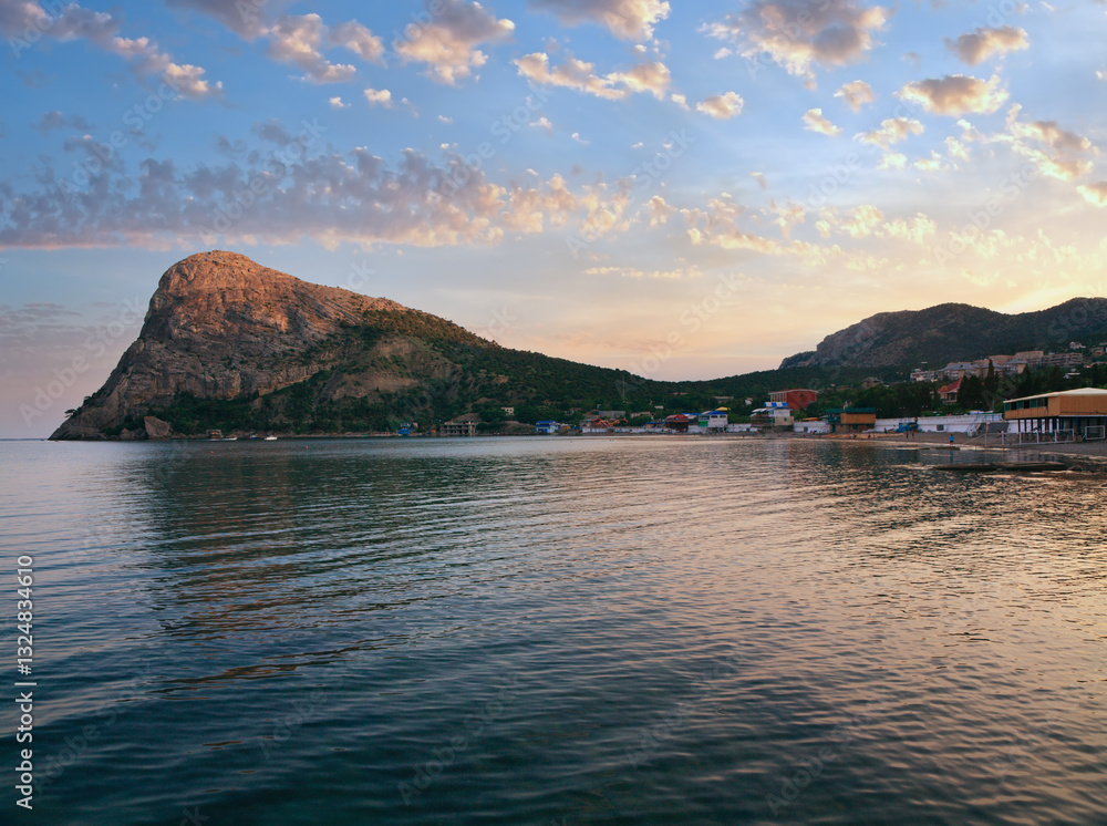 landscape with rocks and coastline of