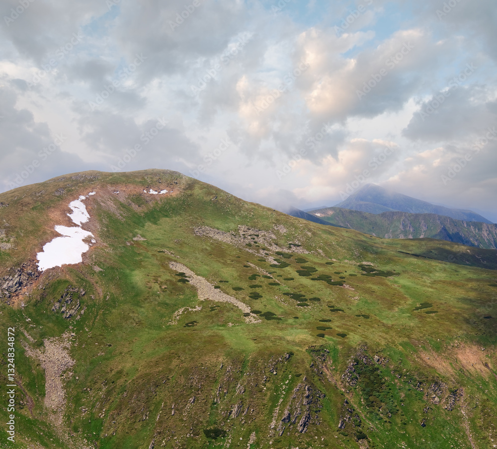 summer mountain ridge (Ukraine, Carpathian Mountains)