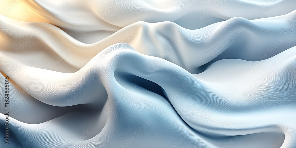 Obraz premium Abstract blue and white fabric waves (1)