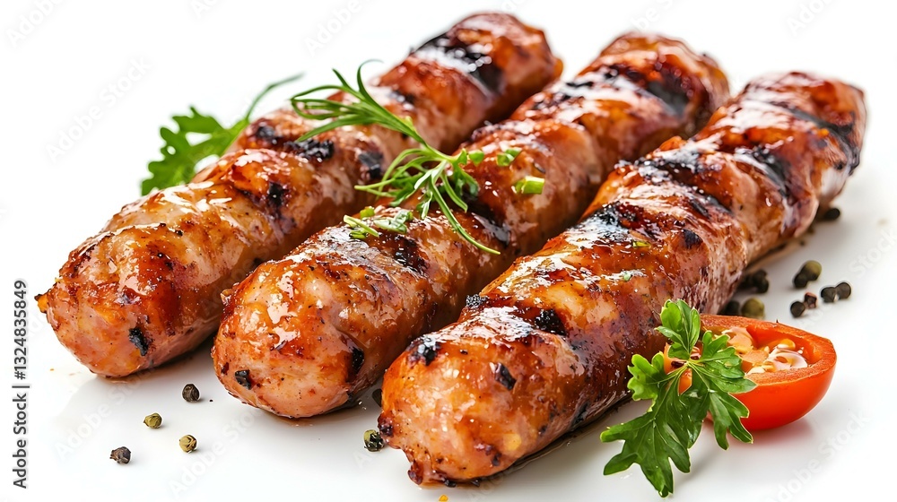 Sausages for frying grill pork sausages isolated Sausages for frying grill pork sausages isolated