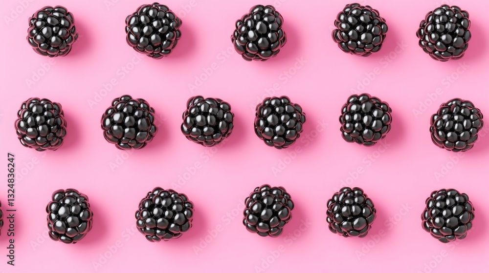 Pink background blackberry pattern, food photography, flatlay, website design Pink background blackberry pattern, food photography, flatlay, website design