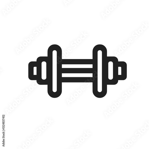 Fitness dumbbell icon for strength training, healthy lifestyle