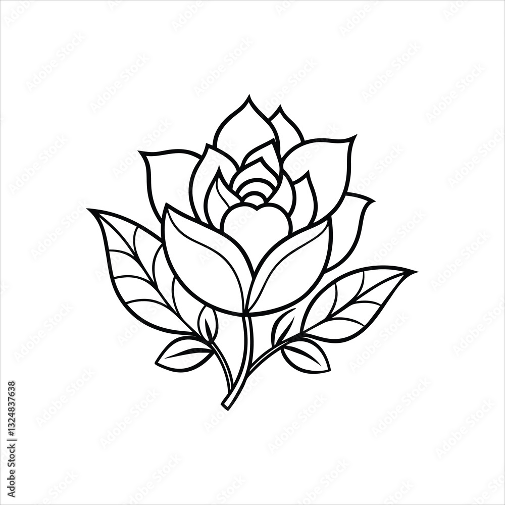 Wedding Card Floral Decoration Vector Line Art Illustration Wedding Card Floral Decoration Vector Line Art Illustration