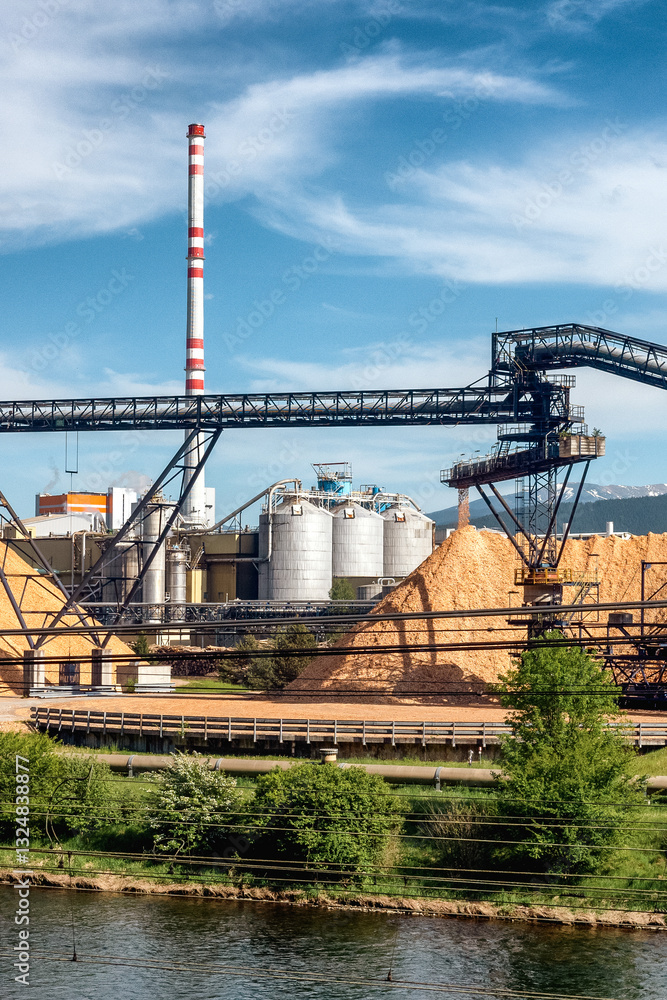 Factory Mondi in town Ruzomberok, Slovakia