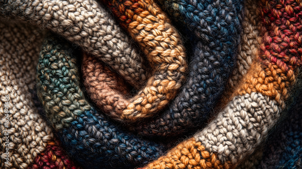Soft, Multicolored Knitted Fabric Soft, Multicolored Knitted Fabric