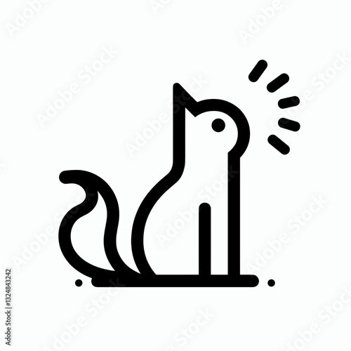 Stylized fox silhouette howling, minimalist animal design