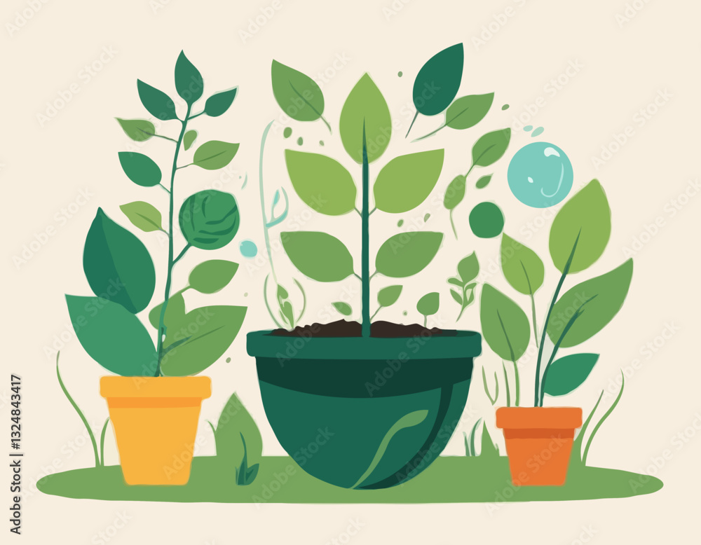 Illustrating Eco-Friendly Habits and Environmental Responsibility Illustrating Eco-Friendly Habits and Environmental Responsibility
