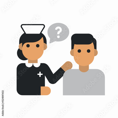 Nurse Assisting a Patient – Medical Care and Healthcare Support Vector