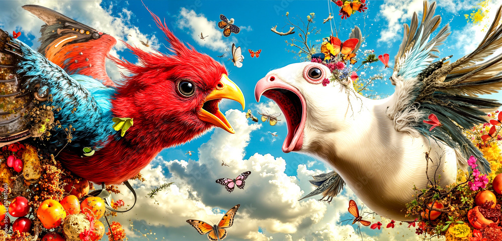 Fototapeta premium A couple of birds that are standing next to each other