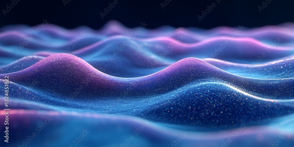Obraz premium Glowing, abstract waves, dark background