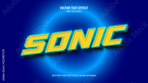Sonic 3d text style editable text effect