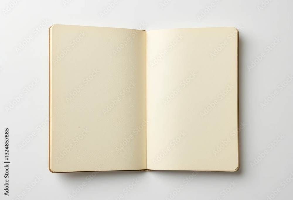Open Notebook with Blank Pages Ready for Writing or Sketching Open Notebook with Blank Pages Ready for Writing or Sketching