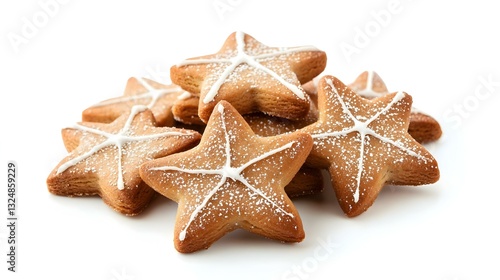Star Gingerbread Cookies Isolated On White
