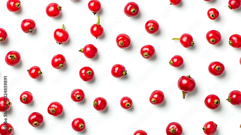 Fototapeta premium Red pepper berries on a white background