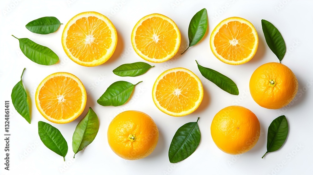 Group of slices whole of fresh orange fruits Group of slices whole of fresh orange fruits