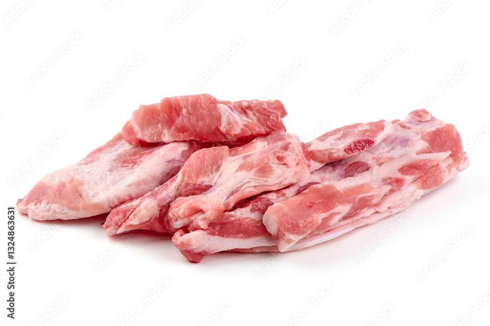 Raw Pork Ribs Isolated on White Background. Raw Pork Ribs Isolated on White Background.