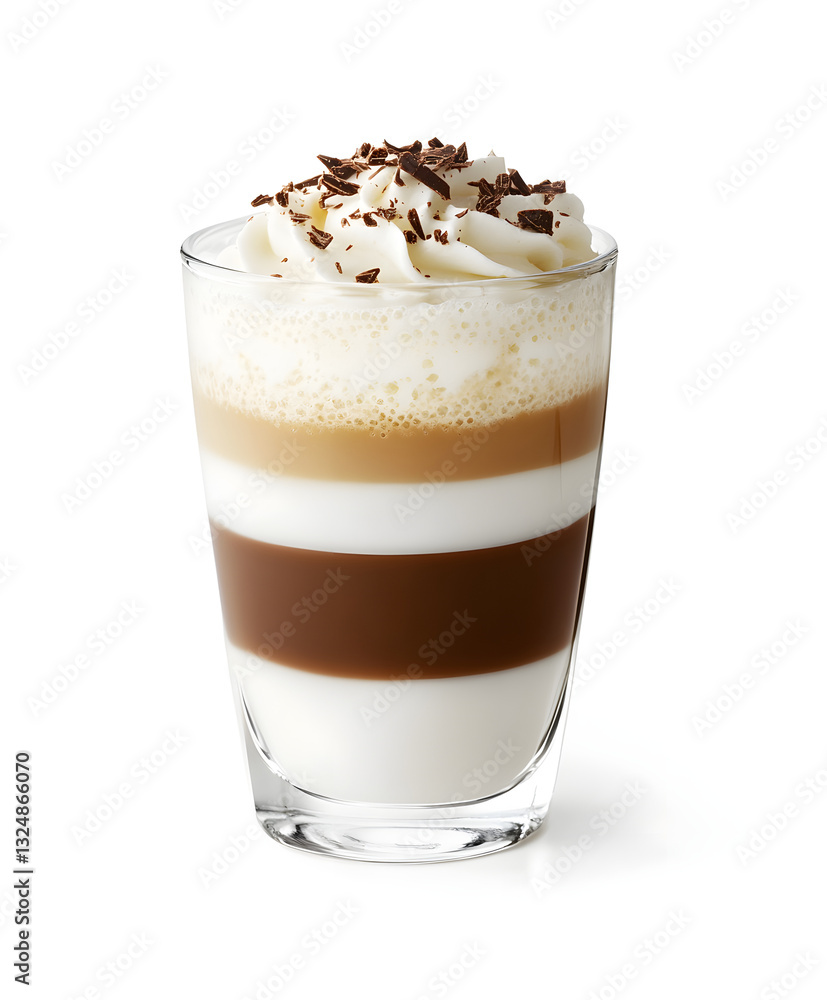 Cup of latte on white background Cup of latte on white background