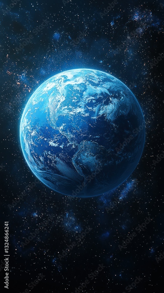 Fototapeta premium Majestic Earth: A Celestial View of Our Planet