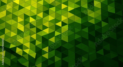 Abstract Green Low Polygonal Geometric Background Texture